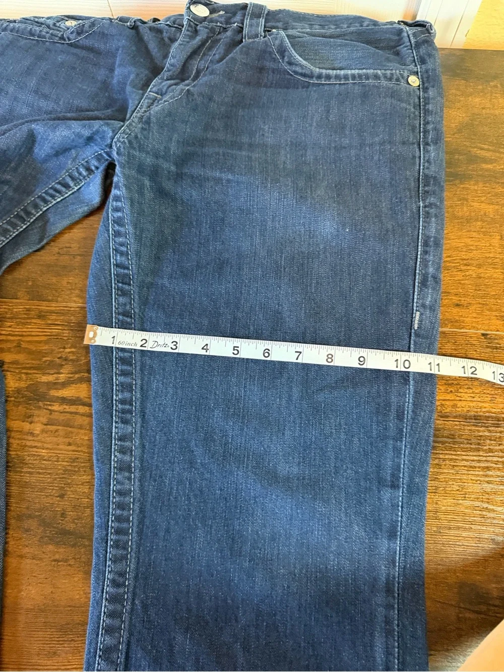 True Religion Bobby Men’s Straight Leg Jeans Dark Wash Hemmed 26.5” Inseam